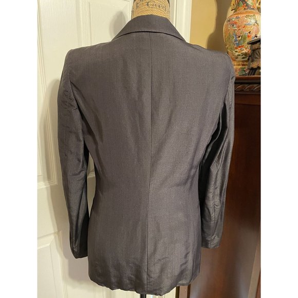 🤩🎉HOST PICK!!🎉🤩VALENTINO Authentic Gray 100% Silk Ladies Blazer - Picture 3 of 10